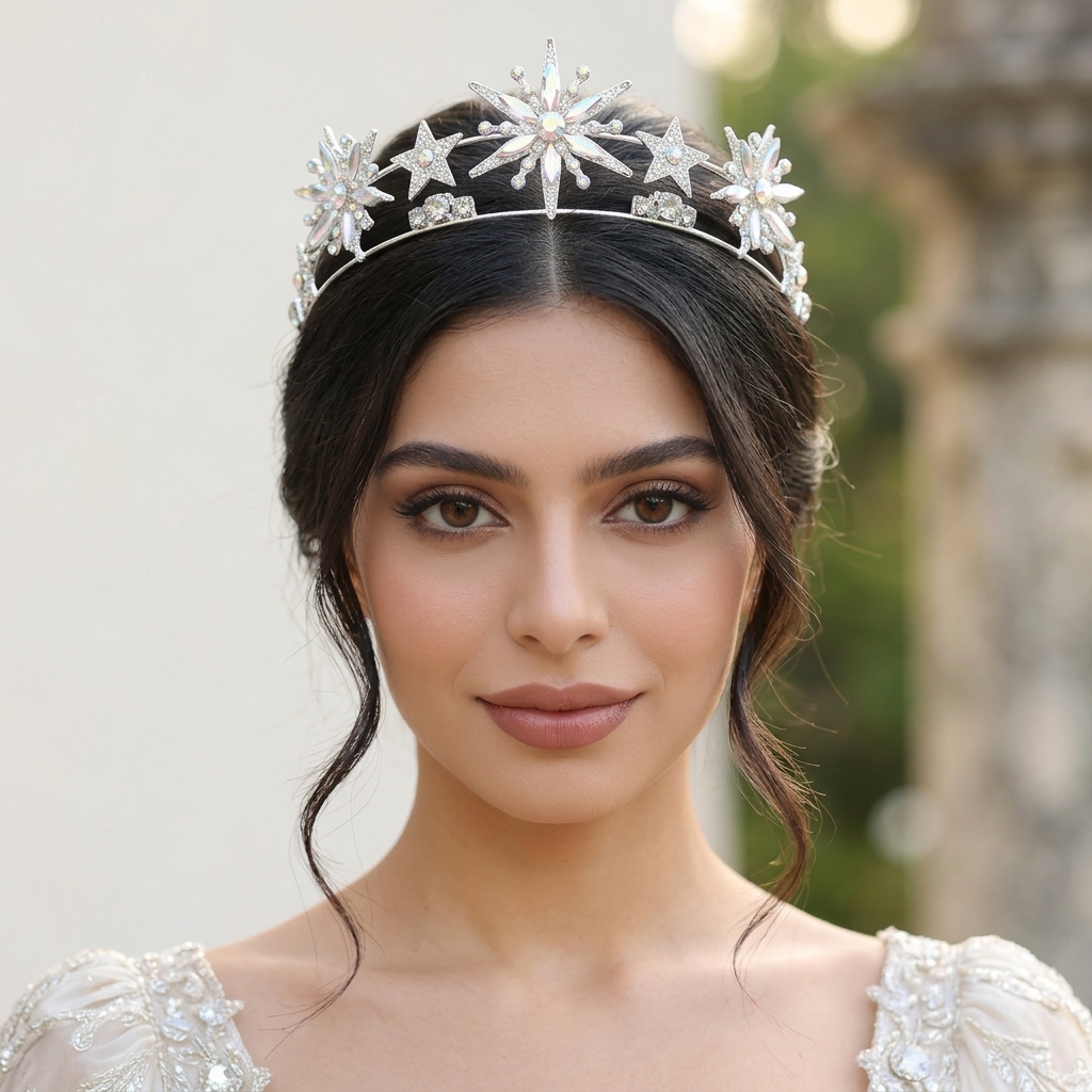 Photography Wedding - Alloy Rhinestone Star Crown Headband Sparkling