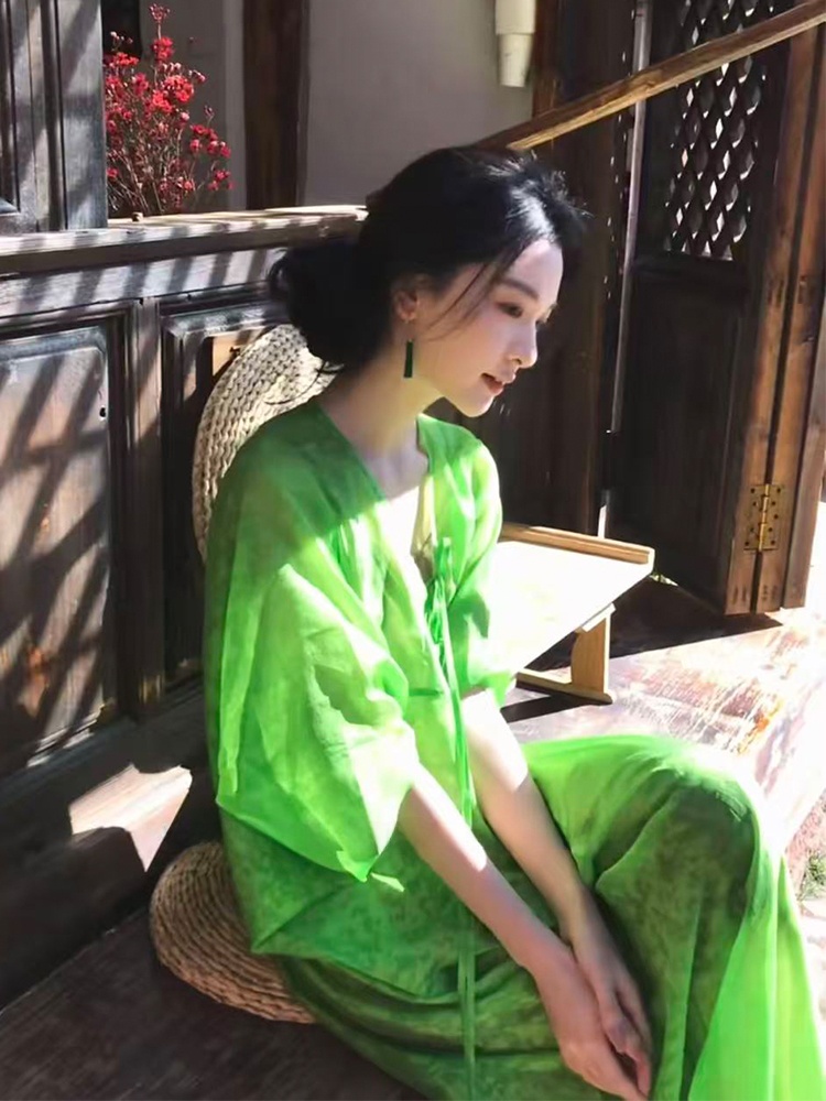 Photography Zen - New Chinese Style Loose V-Neck Long