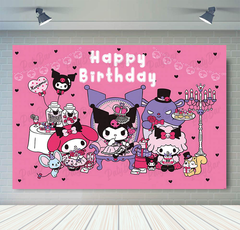 Cute Purple Pink Kuromi Backdr - Photography Cheat Sheet บทวิจารณ์และราคา
