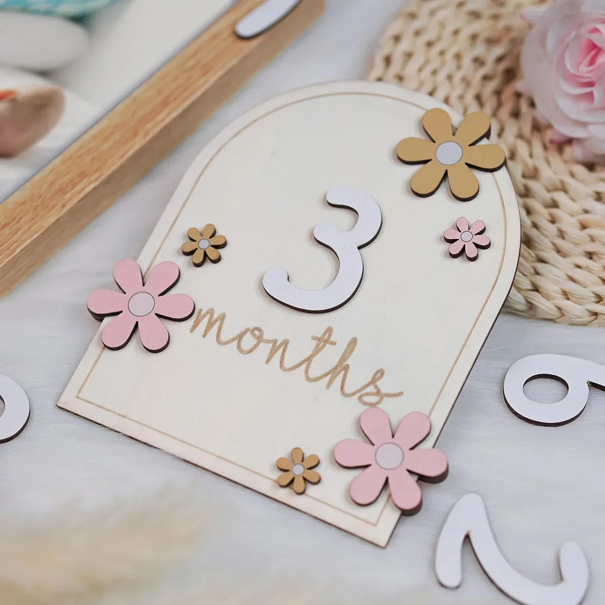 Wooden Baby Monthly Milestone  - Photography Cheat Sheet บทวิจารณ์และราคา