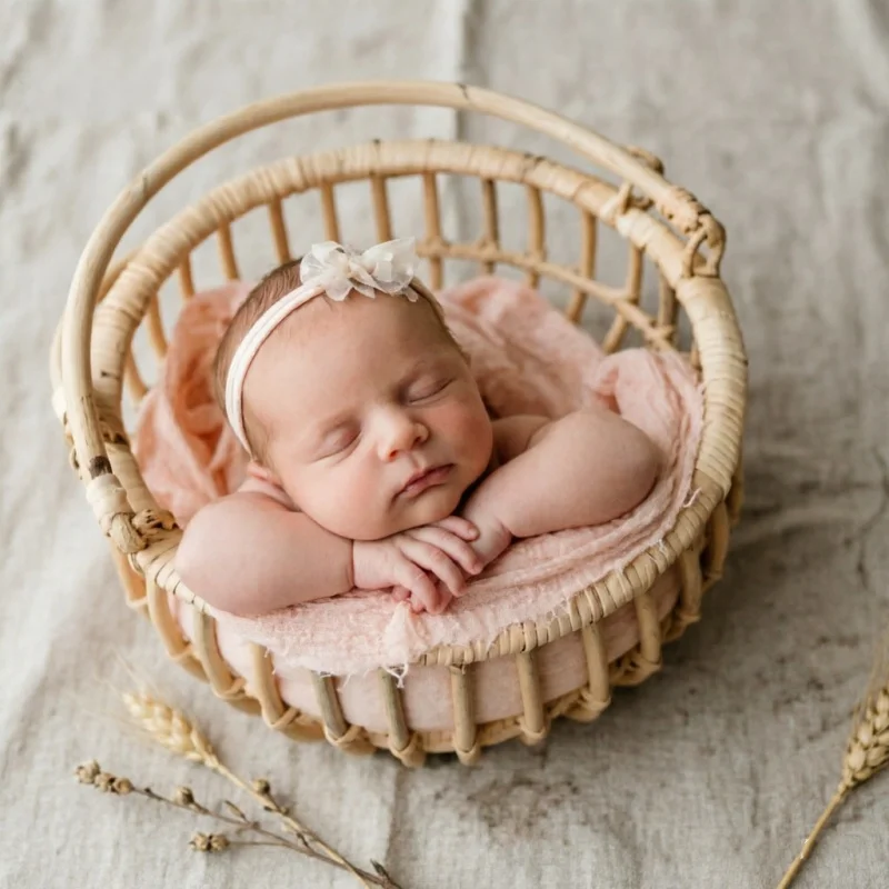 Infant Posing Bed Retro Rattan - Photography Cheat Sheet บทวิจารณ์และราคา