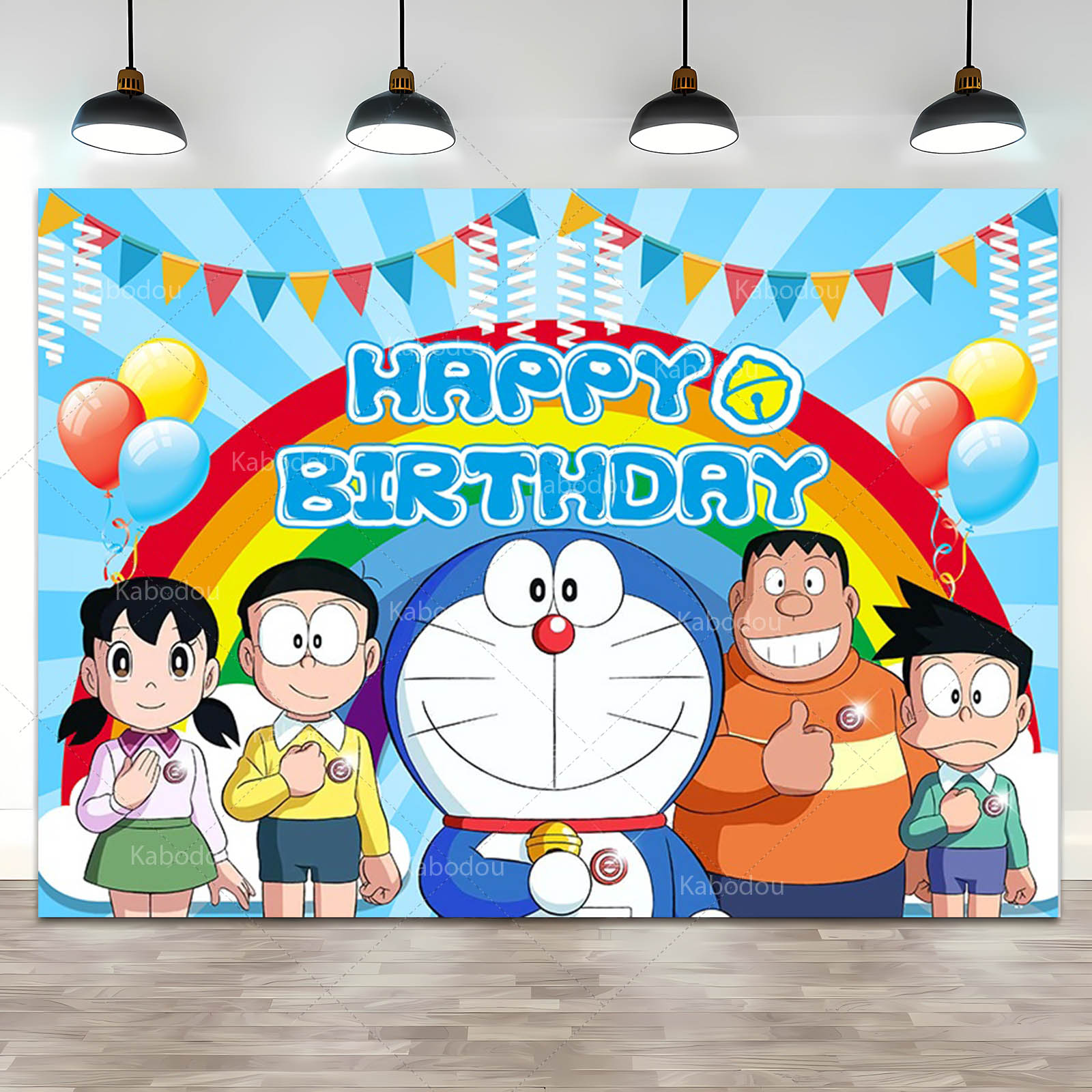 Doraemon Party Backdrop Blue C - Photography Term บทวิจารณ์และราคา