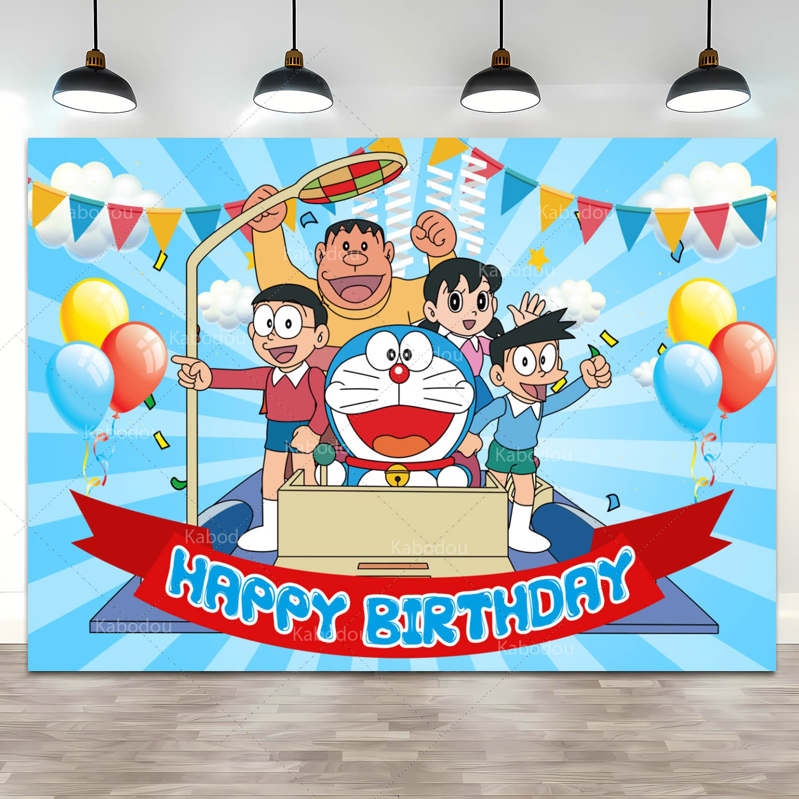 Doraemon Party Backdrop Blue C - Photography Term บทวิจารณ์และราคา
