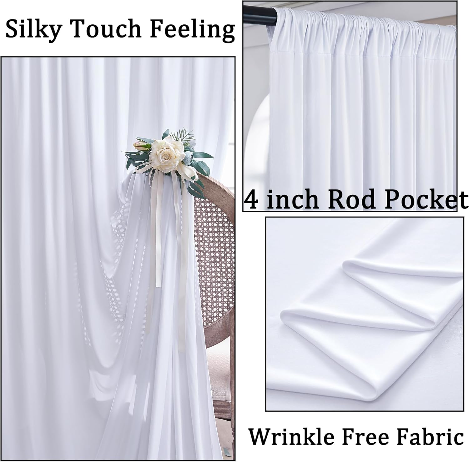 White Backdrop Curtains 10x10  - Photography Wedding บทวิจารณ์และราคา