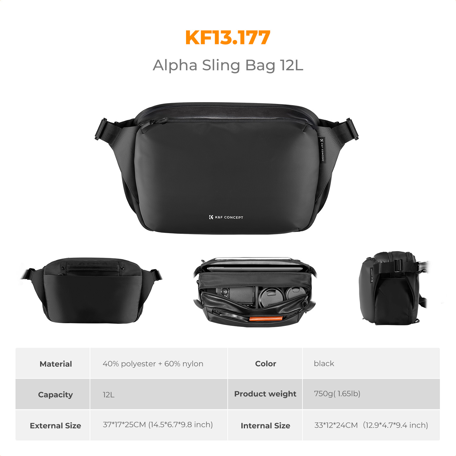 K&F CONCEPT 12L/10L Camera Sli - Photography Camera บทวิจารณ์และราคา