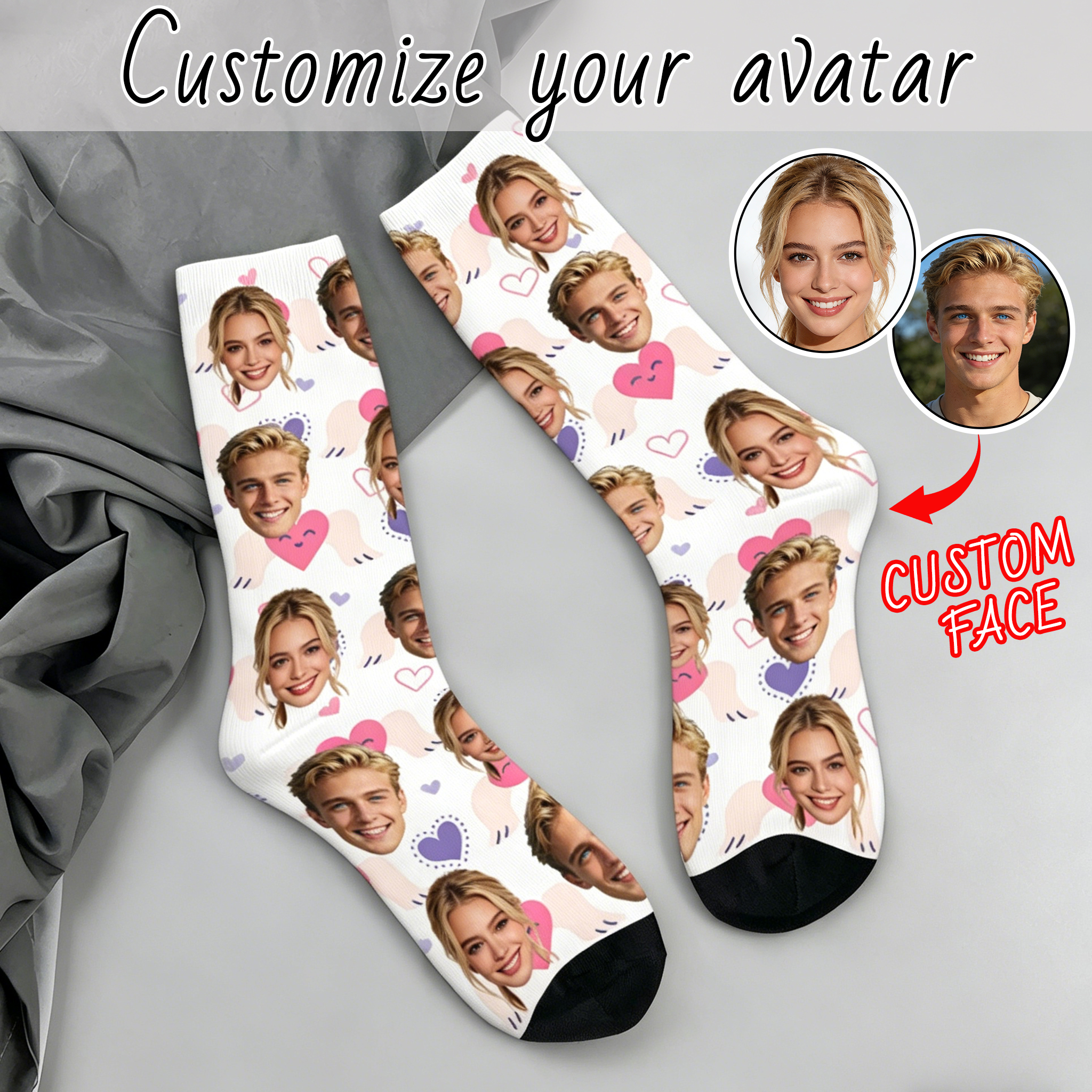 Custom avatar socks for men an - Photography Object บทวิจารณ์และราคา