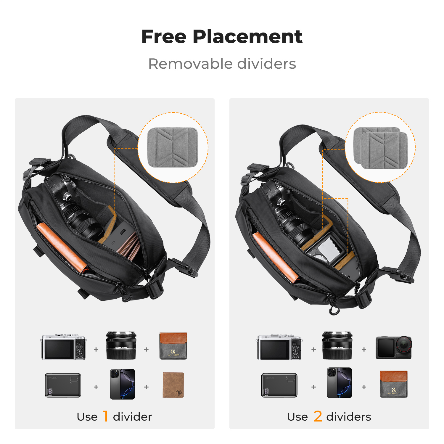 K&F CONCEPT 4L Camera Sling Ba - Photography Camera บทวิจารณ์และราคา