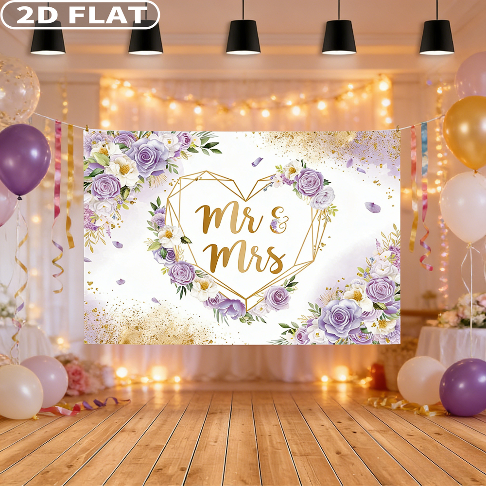 2D FLAT 1pc 7x5ft/6x8ft Mr & M - Photography Wedding บทวิจารณ์และราคา