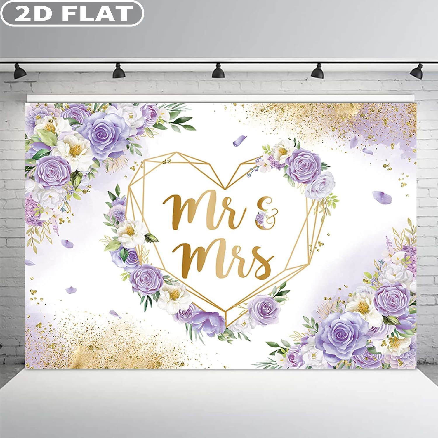 2D FLAT 1pc 7x5ft/6x8ft Mr & M - Photography Wedding บทวิจารณ์และราคา