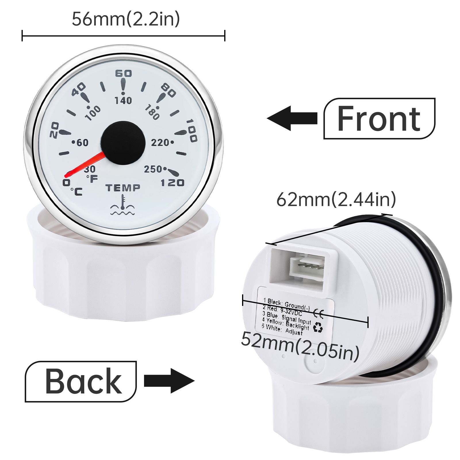 Waterproof 52mm Water Temperat - Light Meter Incident บทวิจารณ์และราคา