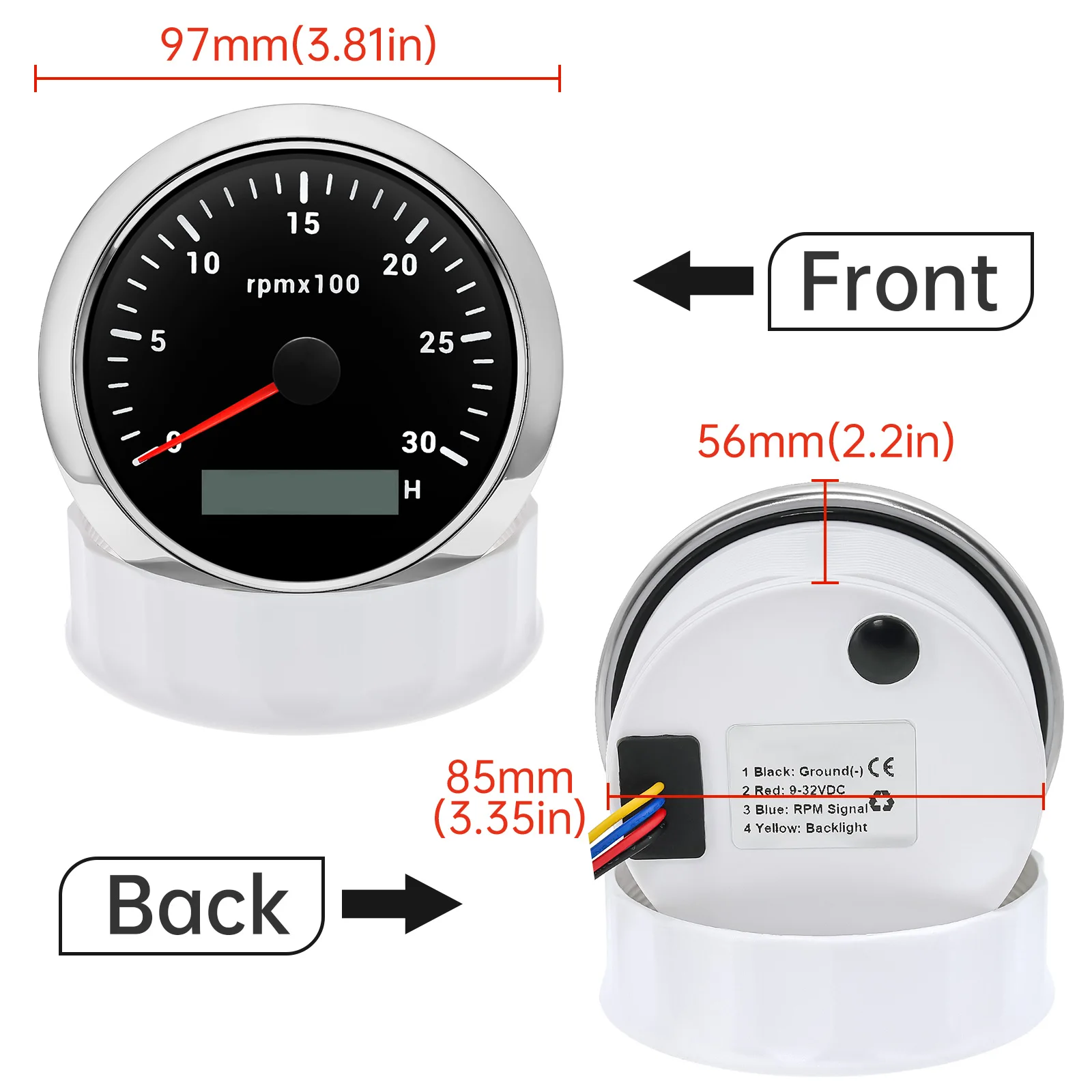 85MM Tachometer with LCD Hour  - Light Meter Incident บทวิจารณ์และราคา